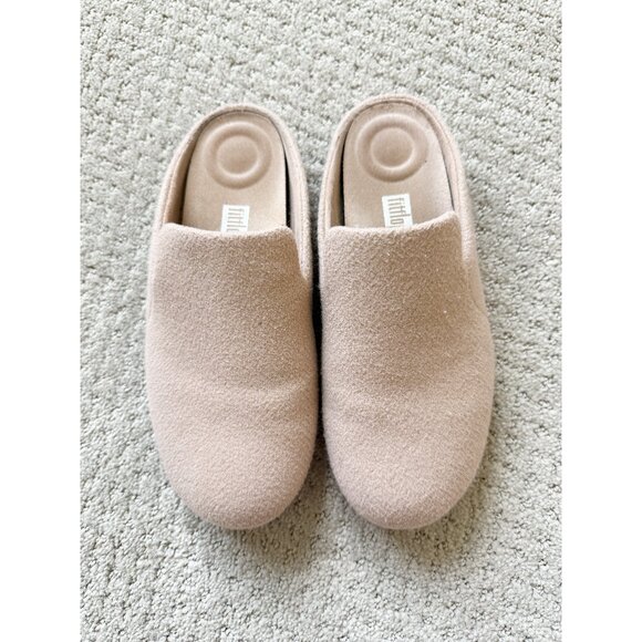 Fitflop Shuv Women's Felt Clogs Mules Shoes in Beige Pink Size 7 - Picture 2 of 9